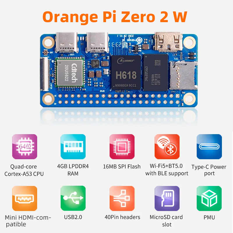 Orange Pi Zero 2W 4GB 2GB 1.5G - đánh giá và giá Pi Zero W Board